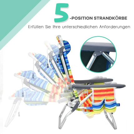 3-Piece Beach Chair & Table Set – Adjustable, Portable
