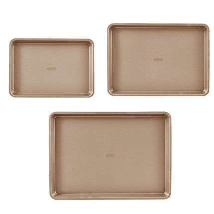 3-Piece Carbon Steel Baking Pan Set – Nonstick, Stackable