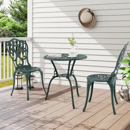 3-Piece Cast Aluminum Patio Set with Bistro Table & Chairs