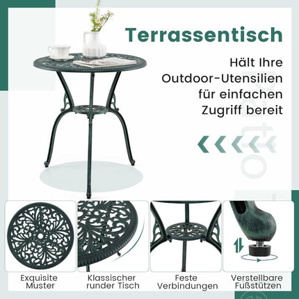 3-Piece Cast Aluminum Patio Set with Bistro Table & Chairs