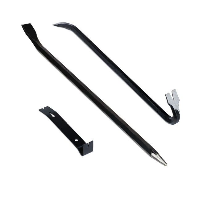 3-Piece Crowbar Set – Hardened Steel, Nail Pulling