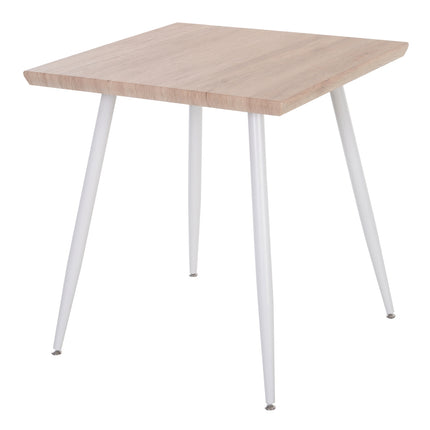 Dining table set, 3-piece - MDF & metal, wood fibers & white