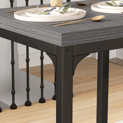 3-Piece Dining Set, Table and 2 Chairs, MDF & Metal, Gray