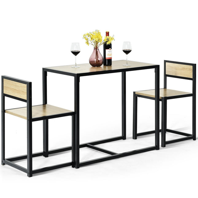 3-Piece Dining Set – Table and 2 Chairs, Space-Saving