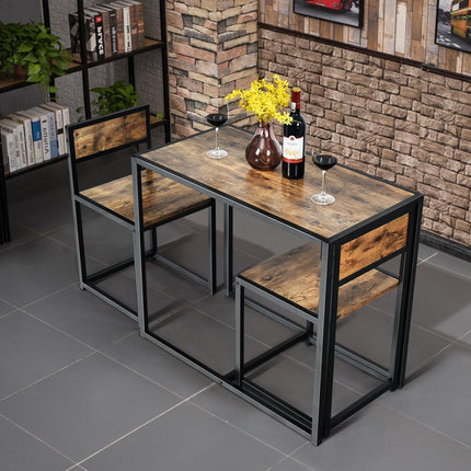 3-Piece Dining Set – Table and 2 Chairs, Space-Saving Design