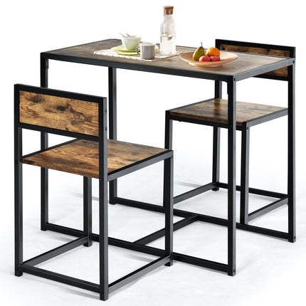 3-Piece Dining Set – Table and 2 Chairs, Space-Saving Design