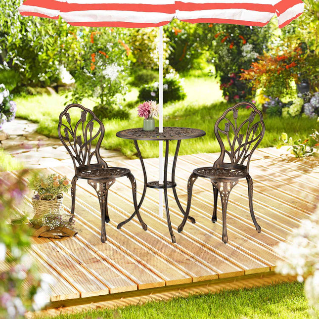 3-Piece Floral Bistro Set – Table & Chairs for Patio