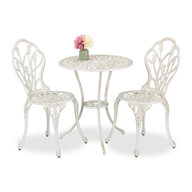 3-Piece Floral Bistro Set – Table and Chairs for Patio