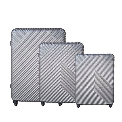 3-Piece Gray Suitcase Set – Lightweight, Durable
