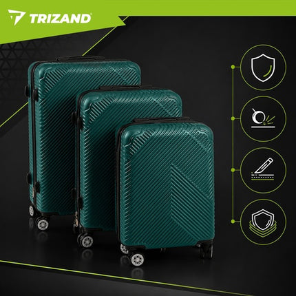 3-Piece Green ABS Luggage Set with 360 Wheels