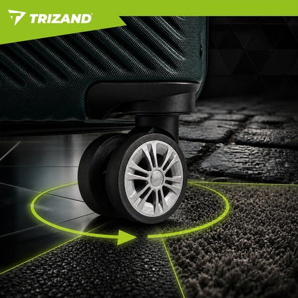 3-Piece Green ABS Luggage Set with 360 Wheels