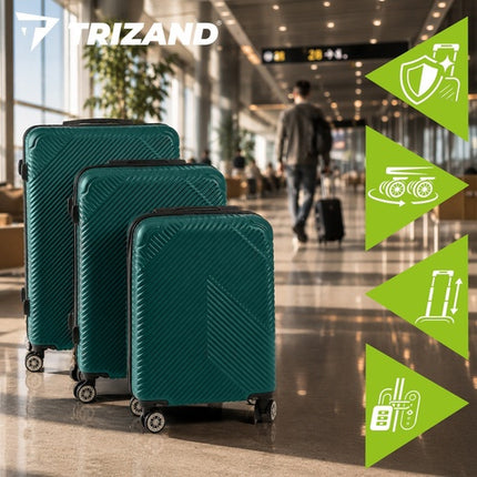 3-Piece Green ABS Luggage Set with 360 Wheels