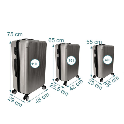 3-Piece Hard-Shell Luggage Set with Spinner Wheels
