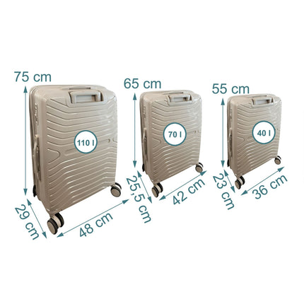 3-Piece Hard-Shell Luggage Set with TSA Lock