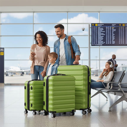3-Piece Hard-Shell Luggage Set with Wheels