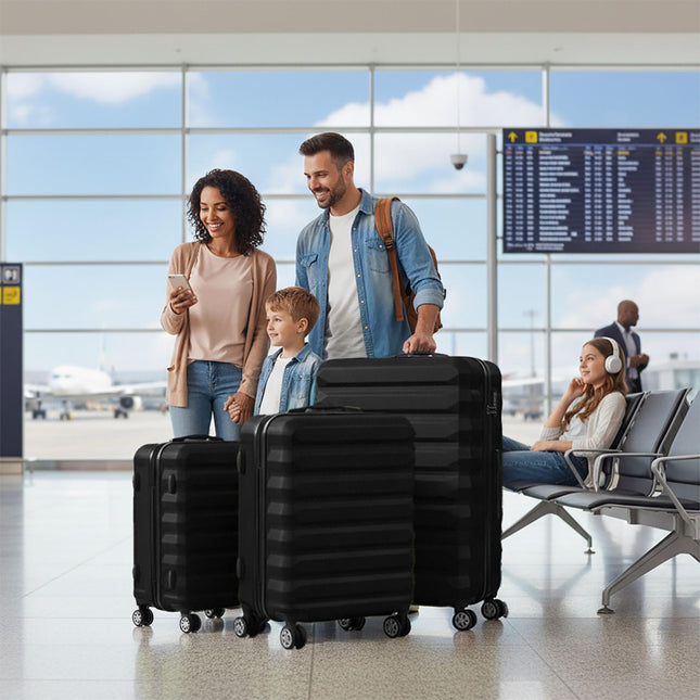 3-Piece Hard-Shell Luggage Set with Wheels