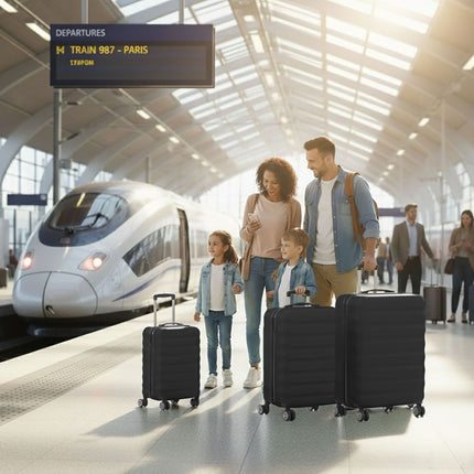 3-Piece Hard-Shell Luggage Set with Wheels