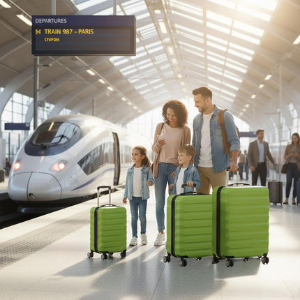 3-Piece Hard-Shell Luggage Set with Wheels