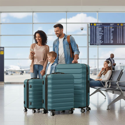 3-Piece Hard-Shell Luggage Set with Wheels