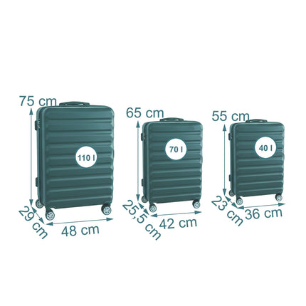 3-Piece Hard-Shell Luggage Set with Wheels