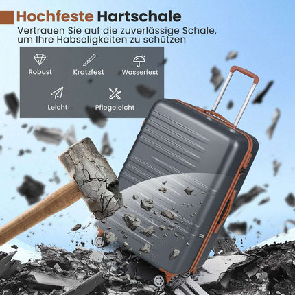 3-Piece Hardshell Luggage Set with TSA Lock, 360 Wheels