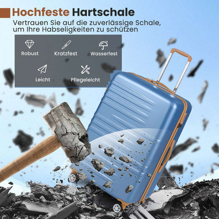 3-Piece Hardshell Luggage Set with TSA Lock, Blue