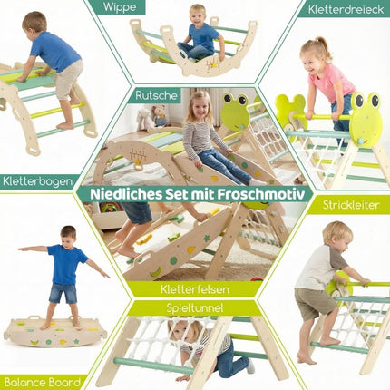 3-Piece Indoor Climbing Set with Slide and Rocker