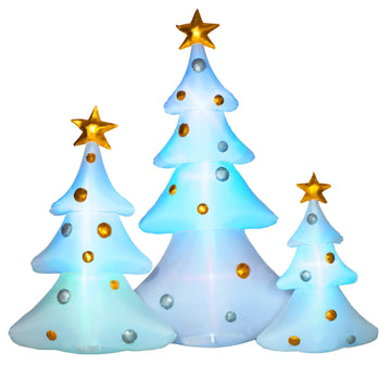 3-Piece Inflatable Christmas Trees with LED Lights