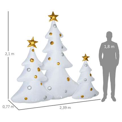 3-Piece Inflatable Christmas Trees with LED Lights