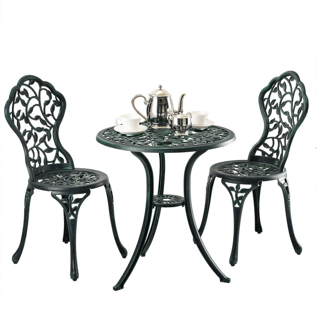 3-Piece Metal Bistro Set – Table & Chairs