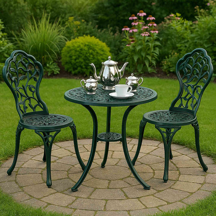 3-Piece Metal Bistro Set – Table & Chairs