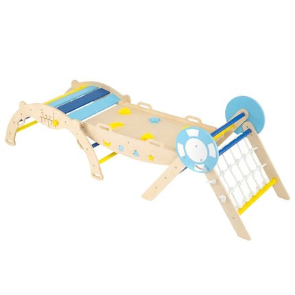 3-Piece Nautical Climbing Set with Slide & Arch