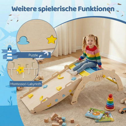 3-Piece Nautical Climbing Set with Slide & Arch