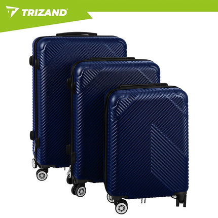 3-Piece Navy Blue Luggage Set – Hard Shell, Spinner Wheels