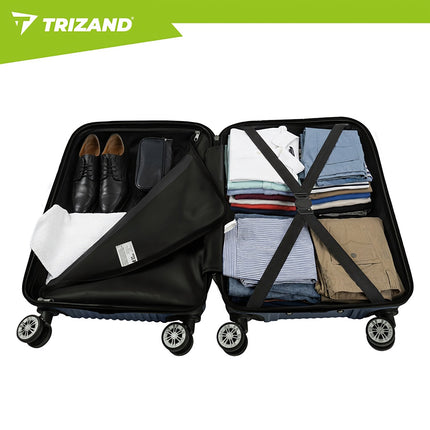 3-Piece Navy Blue Luggage Set – Hard Shell, Spinner Wheels