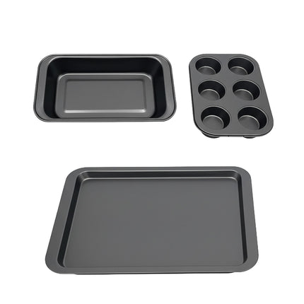 3-Piece Non-Stick Bakeware Set – Muffin, Loaf, Roasting Tins