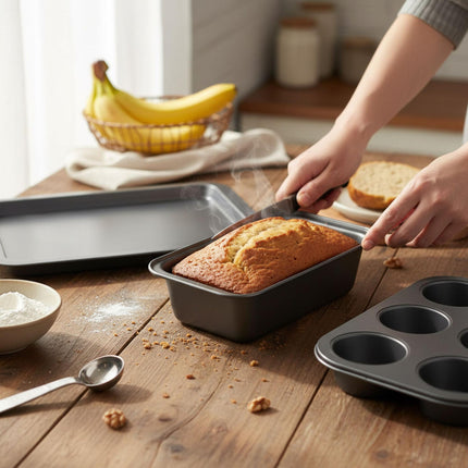 3-Piece Non-Stick Bakeware Set – Muffin, Loaf, Roasting Tins