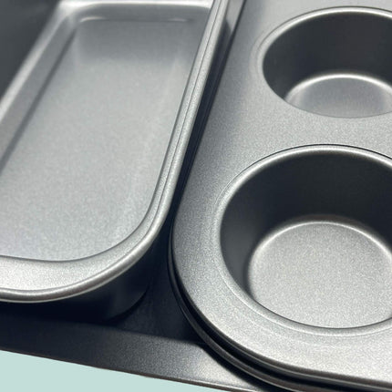 3-Piece Non-Stick Bakeware Set – Muffin, Loaf, Roasting Tins