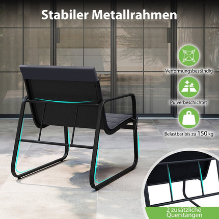 3-Piece Outdoor Bistro Set with Cushions, Grey