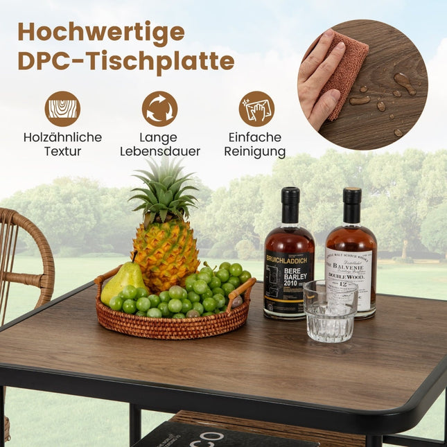 3-Piece Outdoor Rattan Furniture Set with Table