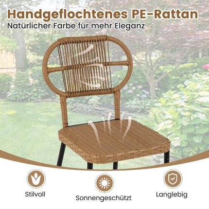 3-Piece Outdoor Rattan Furniture Set with Table