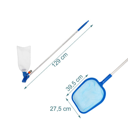 3-Piece Pool Cleaning Kit with Pole & Attachments