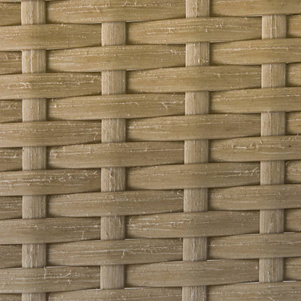 Rattan garden furniture, sofa with chaise longue and table