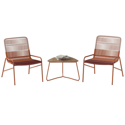 3-Piece Rattan Patio Set with Chairs & Table