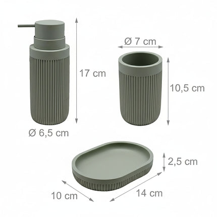 3-Piece Synthetic Resin Bathroom Accessories Set