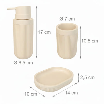 3-Piece Synthetic Resin Bathroom Accessories Set