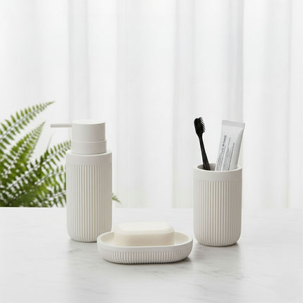 3-Piece Synthetic Resin Bathroom Accessories Set