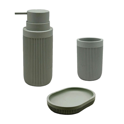 3-Piece Synthetic Resin Bathroom Accessories Set