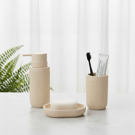 3-Piece Synthetic Resin Bathroom Accessories Set