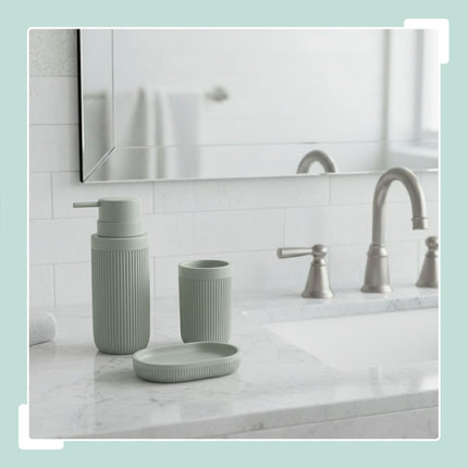 3-Piece Synthetic Resin Bathroom Accessories Set